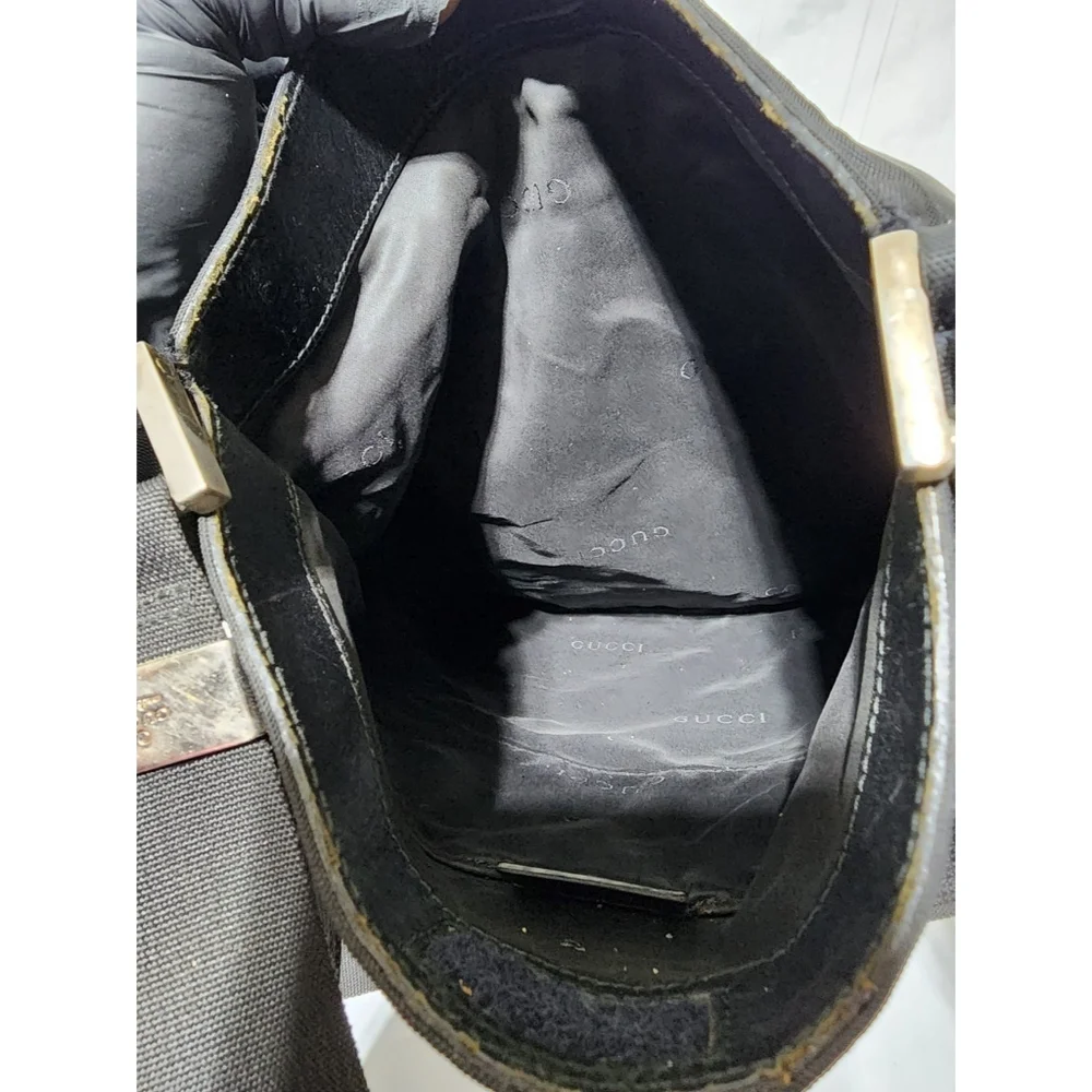 Gucci Black Denim Crossbody/Messenger Bag Black